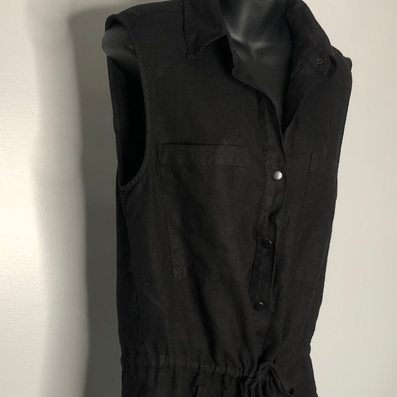 NWT Enza Costa Black 100% Hemp Sleeveless Romper Medium - Picture 4 of 8